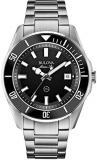 Bulova Men's Designer Watch Stainless Steel Bracelet - Water Resistant Black Dia...