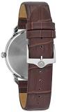 Bulova Men's Designer Watch Leather Strap - Brown Black Classic Dress Wrist Watch 96A184
