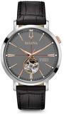Bulova Mens Analogue Automatic Watch with Leather Strap 98A187
