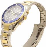 Bulova Men's Desiger Chronograph Watch Stainless Steel Bracelet - Water Resistant Blue Gold Marine Star 98B230