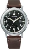 Citizen Men's Analogue Eco-Drive Watch with Leather Strap AW1620-21E