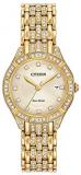Citizen Womens Analogue Classic Solar Powered Watch with Stainless Steel Strap EW2322-50P