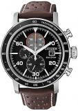 Citizen Mens Chronograph Quartz Watch with Leather Strap CA0641-24E
