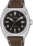 Citizen Men's Analogue Automatic Watch with Leather Strap NJ0100-11E
