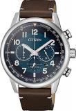 Citizen Men's Chronograph Eco-Drive Watch with Leather Strap CA4420-13L