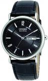 Citizen Men's Eco-Drive Watch with Black Dial Analogue Display and Black Leather Strap BM8240-03E