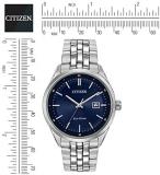 Citizen Men's Quartz Watch with Blue Dial Analogue Display and Silver Stainless Steel Bracelet BM7251-53L
