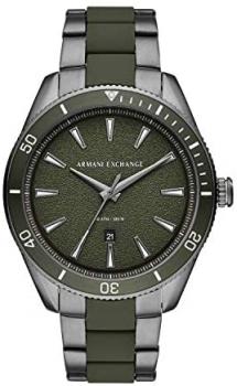 Armani Exchange Men's Analog Quartz Watch with STAINLESS STEEL SILICON Strap AX1833