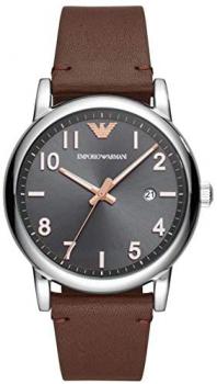 Emporio Armani Mens Analogue Quartz Watch with Leather Strap AR11175