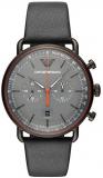 Emporio Armani Mens Chronograph Quartz Watch with Leather Strap AR11168