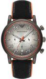 Emporio Armani Men's Chronograph Quartz Watch with LEATHER RUBBER Strap AR11174