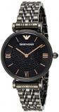 Emporio Armani Women's Two-Hand Black Stainless Steel Watch