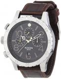 Nixon Men's 48-20 Gun Rose Stainless Steel Chronograph Watch with Leather Band