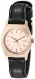 Nixon Women's Small Time Teller Gold-Tone Watch with Leather Band