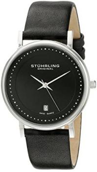 Stuhrling Original Classique Casatorra Men's Quartz Watch with Black Dial Analogue Display and Black Leather Strap 734G.02