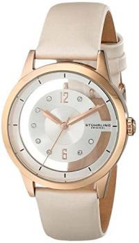 Stuhrling Original Winchester 946L Women's Quartz Watch with White Dial Analogue Display and Off-White Leather Strap 946L.02