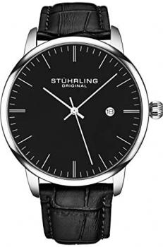 Stuhrling Original Mens Watch Calfskin Leather Strap - Dress + Casual Design - Analog Watch Dial with Date, 3997Z Watches for Men Collection
