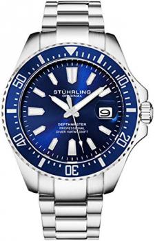 Stuhrling Original Mens Dive Watch - Pro Sport Diver with Screw Down Crown and Water Resistant to 330 Ft. - Analog Dial, Quartz Movement - Depthmaster Watches for Men Collection