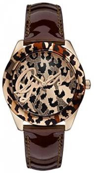 Guess Women's Quartz Watch with Brown Leather Strap Watch W0455L3