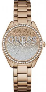 Guess Glitter Girl Women's Analogue Quartz Watch with Gold-Plated Stainless Steel Bracelet W0987L3