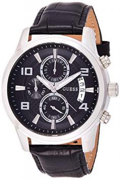 Guess Men's Chronograph Quartz Watch with Leather Strap W0076G1
