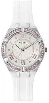 Guess Watches Ladies Sparkling Pink Womens Analogue Quartz Watch with Silicone Bracelet GW0032L1