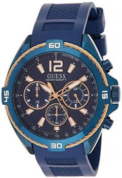 Guess Mens W1168G4 Surge Chronograph Blue Resin Strap Wrist Watch