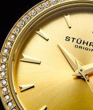 Stuhrling Original Garland Women's Quartz Watch with Gold Dial Analogue Display and Gold Stainless Steel Bracelet 579.03