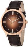 Stuhrling Original Classic Cuvette II Men's Quartz Watch with Brown Dial Analogue Display and Brown Leather Strap 490.3345K14