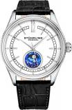 Stuhrling Original MoonPhase Dress Watch - Stainless Steel Case and Leather Band...