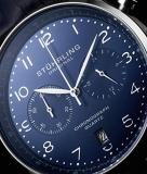 Stuhrling Original Mens Quartz Chronograph Dress Watch - Stainless Steel Case and Leather Band - Analog Dial with Date GR1-Q Mens Watches Collection
