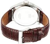 GUESS Men's Quartz Watch with White Dial Analogue Display and Brown Leather Bracelet W95046G1