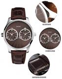 Guess Deuce Men's Quartz Watch with Brown Dial Analogue Display and Brown Leather Strap W70004G1
