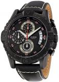 GUESS W18547G1Men’s Quartz Analogue Watch with Leather Strap–Black