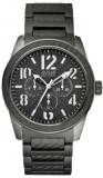 Guess Men's Quartz Watch with Black Dial Analogue Display and Grey Stainless Steel Strap W15073G2