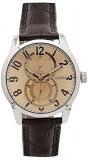 Guess Men's Quartz Watch with Brown Dial Analogue Display and Brown Leather Strap W95127G2