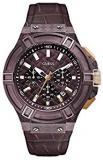 Guess Mens Chronograph Quartz Watch with Leather Strap W0408G2