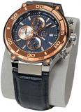 Guess Collection Men's Chronograph Swiss Quartz Watch with Black Leather Strap X56007G1S Gc Bold Sport Chic Collection