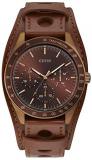 Guess Men's Analogue Quartz Watch with Leather Strap W1100G3