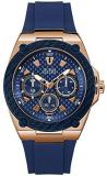 GUESS Men's Legacy 45mm Blue Silicone Band Steel Case Quartz Watch W1049G2