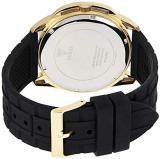 Guess W1177G2 Men's Gold Tone Silicone Band Multifunction Black Dial Watch
