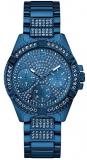 GUESS Women's Quartz Watch with Stainless Steel Strap, Blue, 20 (Model: GW0044L2)