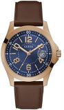 GUESS Men's Analog Quartz Watch with Leather Strap GW0251G3