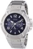 Guess Men's W0218G2 Quartz Watch with Blue Dial Analogue Display and Silver Stai...