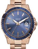 Guess Men's Men's Sport Quartz Watch with Blue Dial Analogue Display and Stainless Steel Bracelet