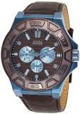 Guess Men's Analogue Quartz Watch with Leather Strap W0674G5