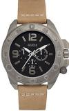 Guess Men's Analogue Quartz Watch with Leather Strap W0659G4