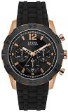 Guess Mens Chronograph Quartz Watch with Silicone Strap W0864G2