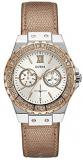 Guess Womens Multi dial Quartz Watch with Leather Strap W0023L7