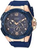 GUESS Men's Analog Japanese Quartz Watch with Silicone Strap U1254G3
